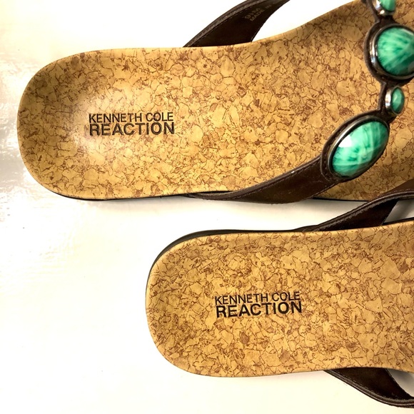 NIB, Kenneth Cole Reaction Turquoise Sandal - Picture 4 of 6